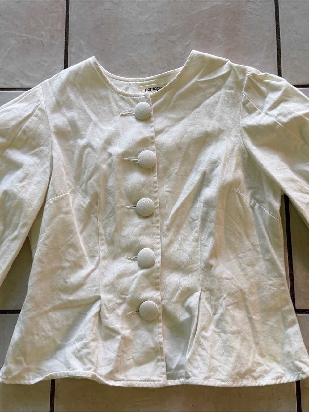 Porridge by Anthropology White Button-Front Women's Jacket